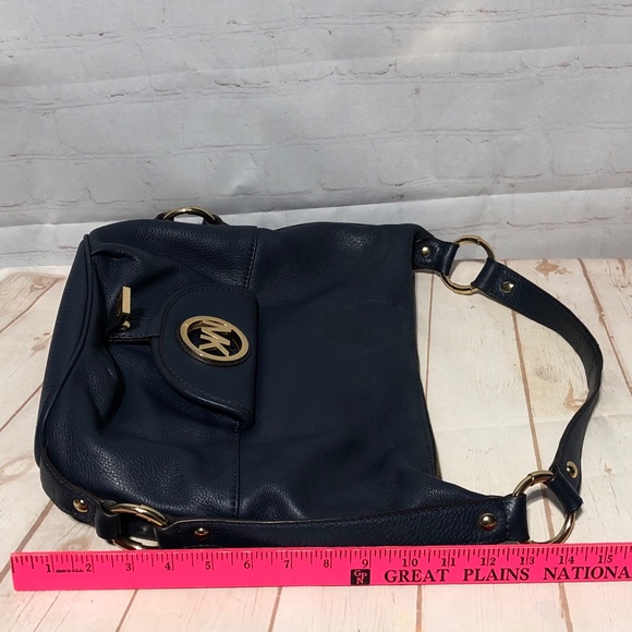 Michael Kors Fulton Navy Leather Hobo - Picture 14 of 16